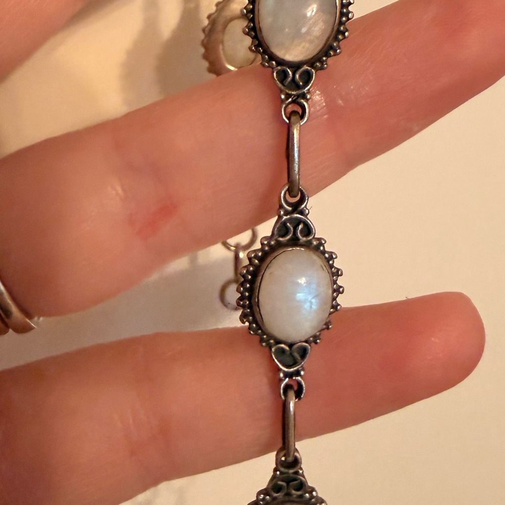 Elegant Sterling Silver Moonstone Bracelet